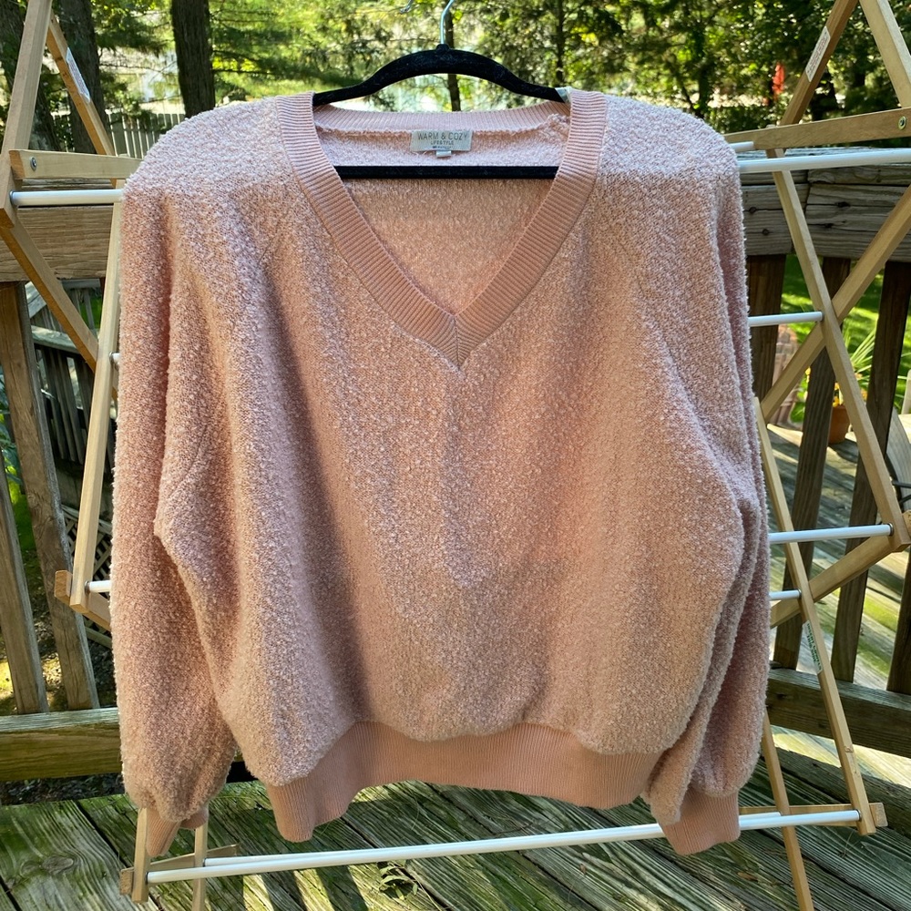 Pink v neck sweater
